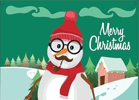 Carte de Noël bonhomme de neige